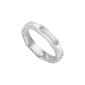 Nhẫn cưới Kim cương Vàng trắng 14K Trầu Cau DD00W005772