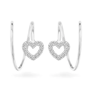 Hoa tai vàng trắng 14K gắn đá CZ AFEK000510F2CZ1